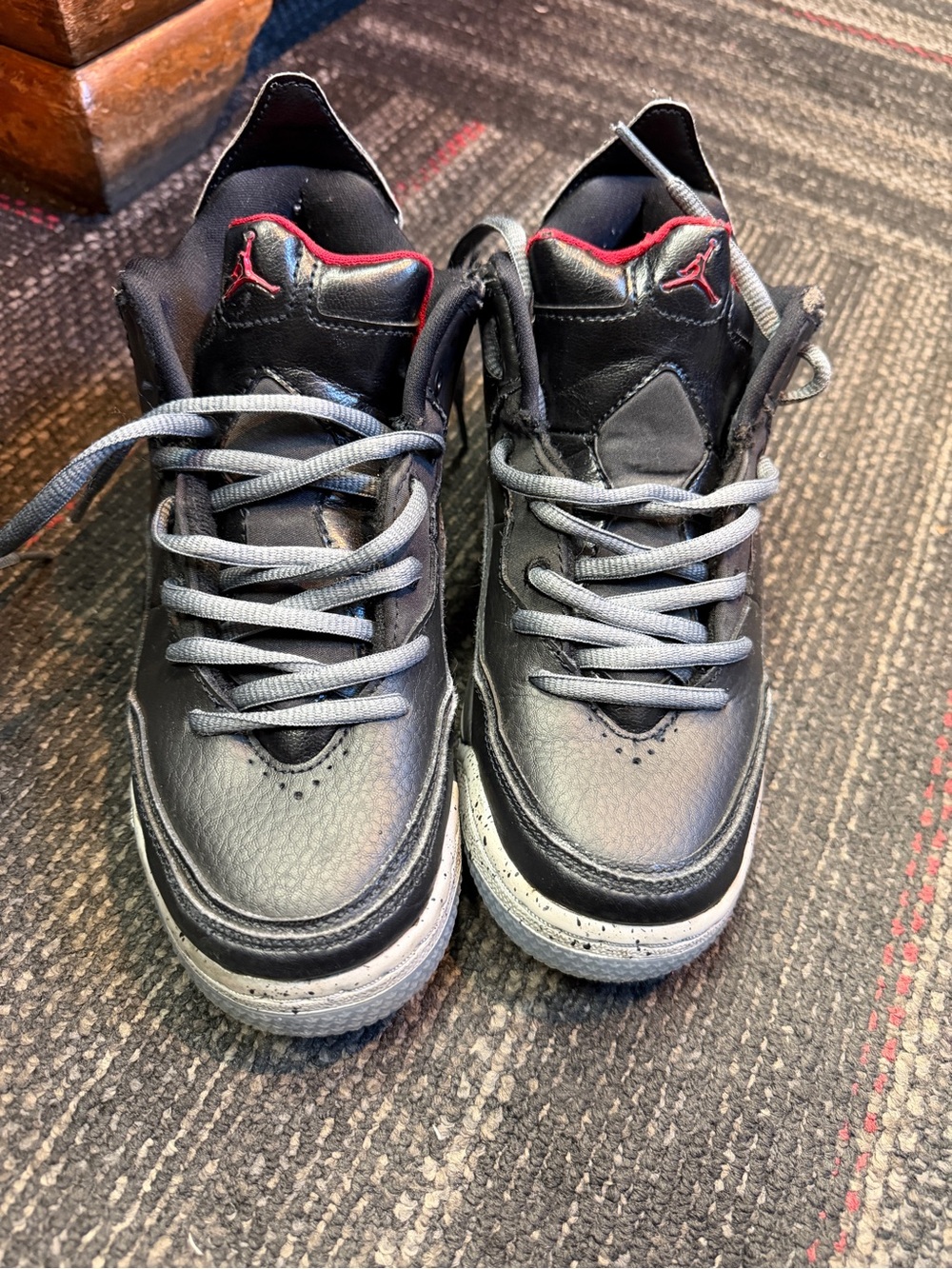 Nike Kids Black and Red High-Top Sneakers
